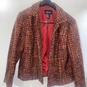 Requirements Tweed Blazer - Brown and Red